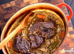 Hard Cider Pot Roast with Mushrooms, Carrots, and Onions