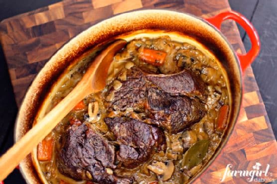Hard Cider Pot Roast with Mushrooms, Carrots, and Onions
