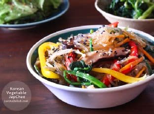 Korean Vegetable Japchae (Stir Fry Noodle)