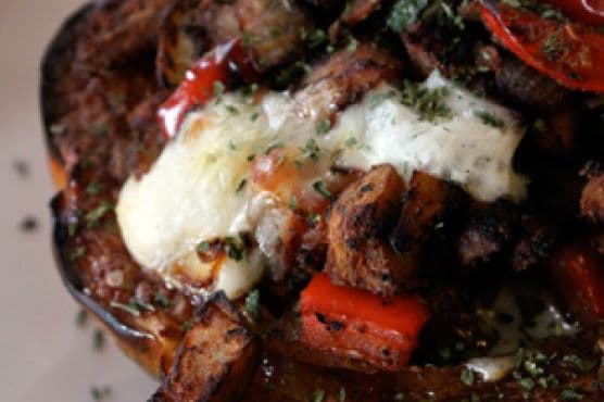 Chicken and Vegetable Stuffed Acorn Squash
