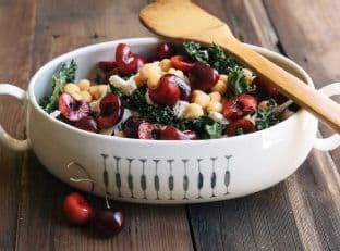 Cherry Coconut Kale Salad