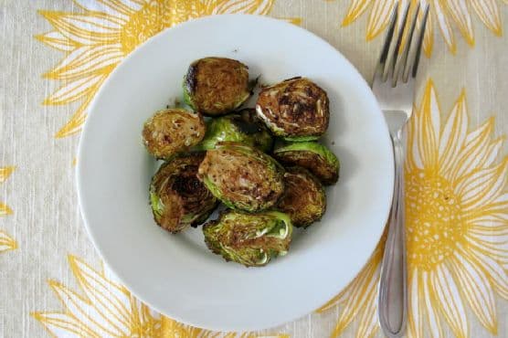 Oven Roasted Brussels Sprouts with Balsamic Glaze