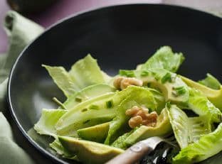 Avocado and Romaine Salad with Walnuts
