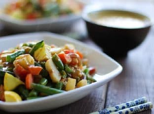 6-Vegetable Stir Fry with Peanut Sauce