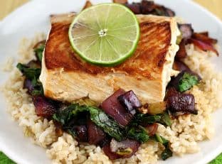 Asian Salmon and Vegetables over Rice: A healthy dinner in under 30 minutes