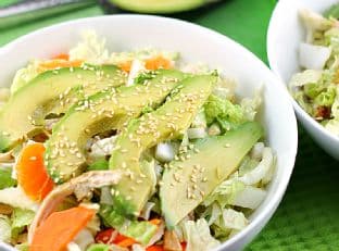 Healthy Chinese Chicken Salad with Sesame Dressing