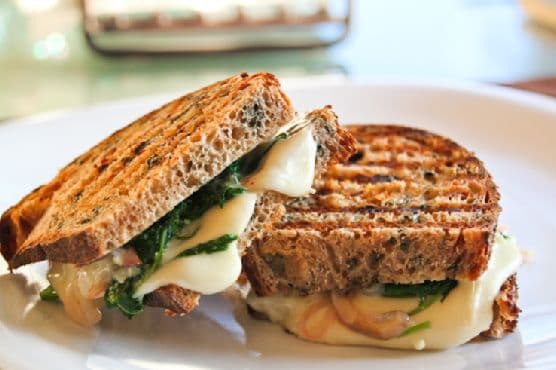 Kale and Caramelized Onion Veggie Panini