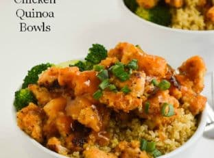 Crispy Orange Chicken Quinoa Bowls