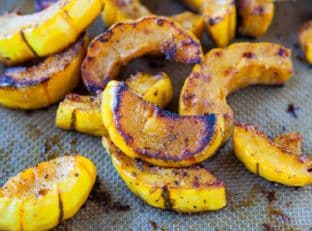 Roasted Cinnamon-Ginger Delicata Squash (vegan, glutuen-free)