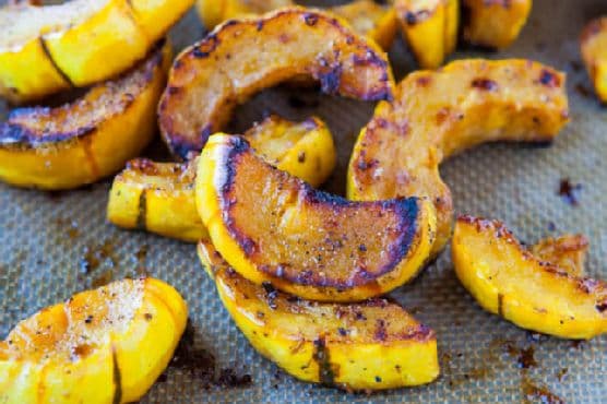 Roasted Cinnamon-Ginger Delicata Squash (vegan, glutuen-free)