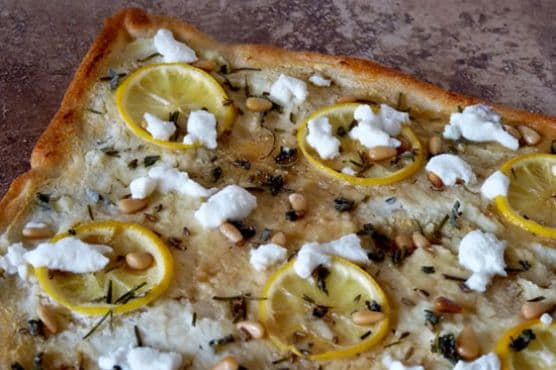 Lemon Ricotta Pizza with Herbs and Honey