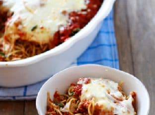 Baked Turkey Sausage and Vegetable Spaghetti