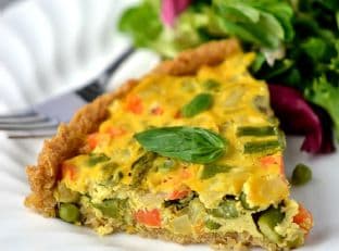 Vegan Asparagus & Fennel Quiche (with a Quinoa Crust)