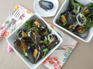 Sake-Steamed Mussels