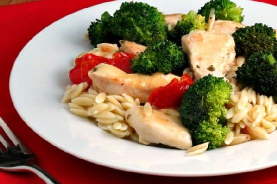 Chicken Scampi with Roasted Vegetables