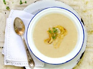 Wild leek & potato soup