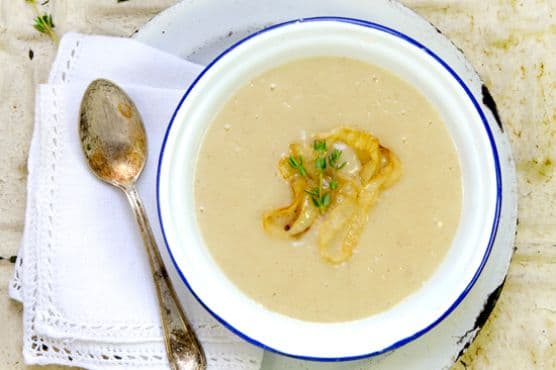 Wild leek & potato soup