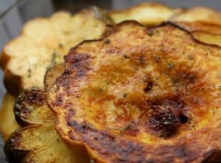Roasted Acorn Squash and Brussels Sprouts with Honey, Smoked Paprika, and Sage Salt