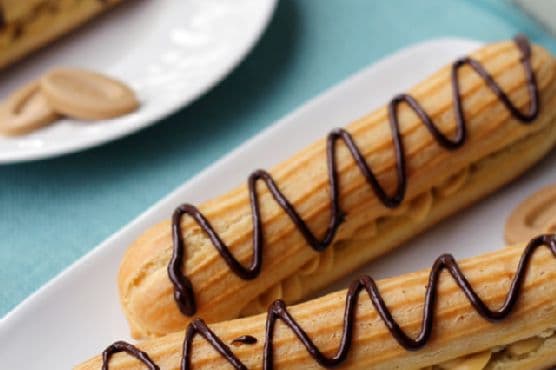 Eclairs with Caramelized White Chocolate Pastry Cream