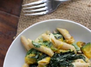 Penne with Butternut Squash, Kale, and Goat Cheese {12 Weeks of Winter Squash}