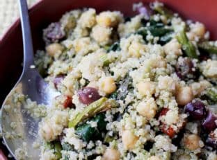 Spring Vegetable Quinoa Salad with Lemon Basil Dressing