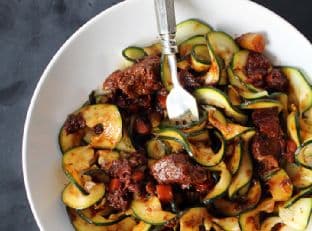 Hearty & Healthy Beef Stew with Zucchini Noodles