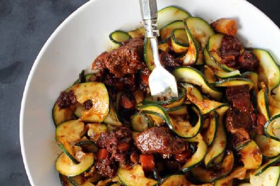 Hearty & Healthy Beef Stew with Zucchini Noodles