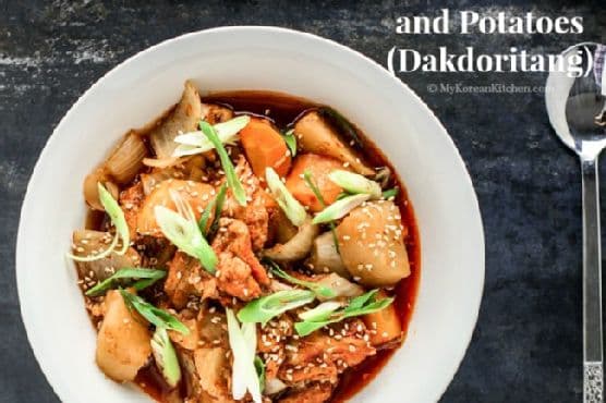 Slow Cooker Korean Spicy Braised Chicken and Potatoes (Dakdoritang)