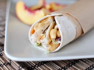 Thai Chicken Wraps with Peanut Sauce