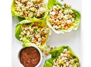 Lemongrass Ginger Chicken in Lettuce Cups