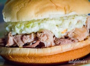 Paula Deen’s Slow Cooker Pulled Pickled Pork Sandwiches