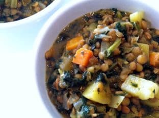 Hearty Lentil, Kale & Potato Soup