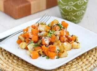 Sweet Potato & Endive Hash with Sriracha Buttermilk Sauce