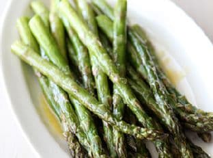 Roasted Asparagus with Miso Lime Dressing