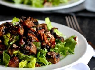 Roasted Mushroom & Romaine Salad {Vegan}