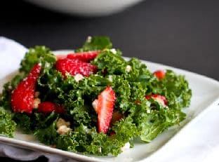 Strawberry & Kale Salad with Feta Cheese