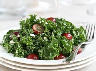 Chopped Kale Salad with Grapes & Feta Cheese