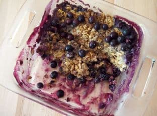 Rhubarb Blueberry Baked Oatmeal