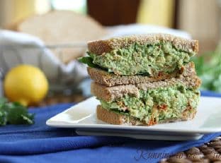 Chickpea pesto sandwich