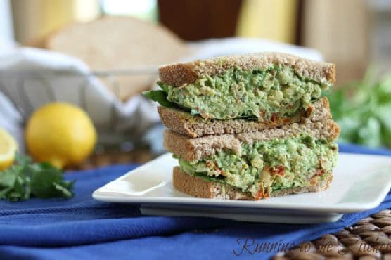 Chickpea pesto sandwich