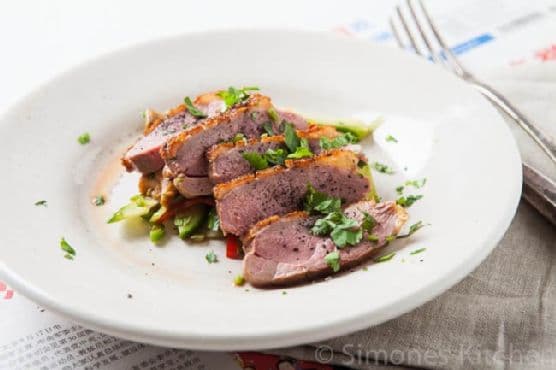 Tea smoked duck with Chinese salad