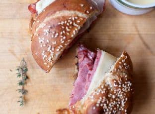 Pastrami, Caramelized Onion, and Gruyère Sandwich
