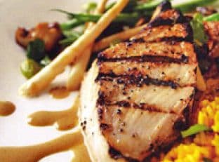 Pan-Seared Mahi Mahi with Eggplant Misoyaki