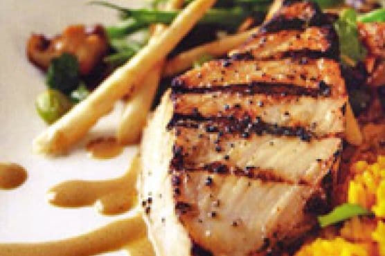 Pan-Seared Mahi Mahi with Eggplant Misoyaki