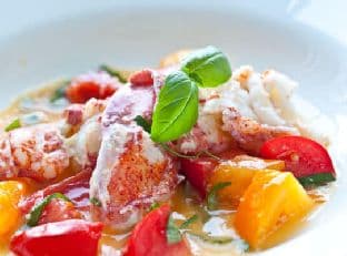 Butter Poached Lobster with Fresh Tomatoes