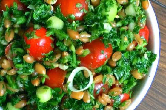 Spelt Tabbouleh with Jalapeño Vinaigrette