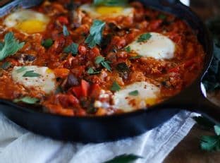 Shakshouka with Kale and Mushrooms