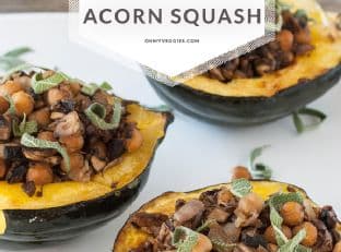 Stuffed Acorn Squash with Mushrooms and Chickpeas