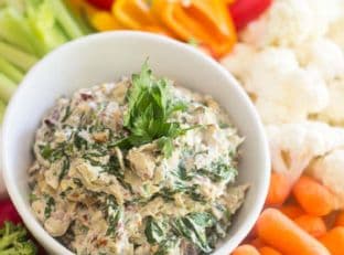 Olive Artichoke and Spinach Dip