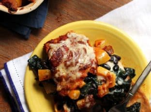 Chipotle Butternut Squash and Swiss Chard Enchilada Casserole